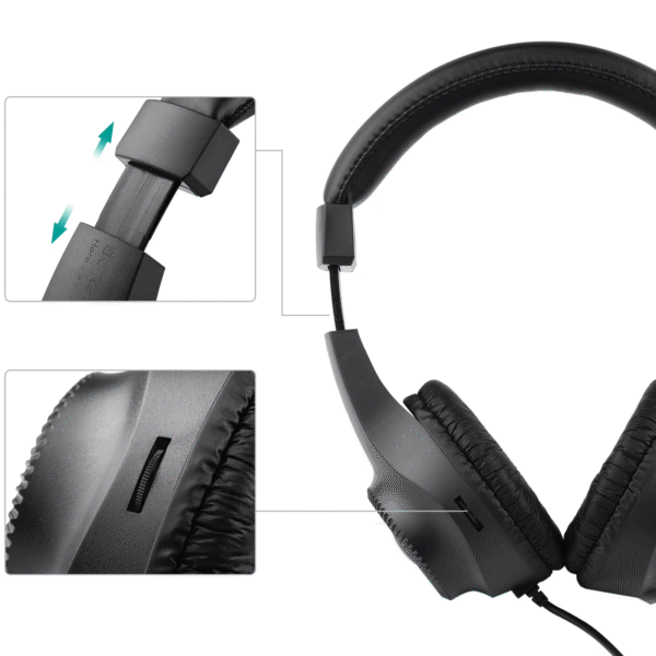 Wired Stereo Monitor Headphones Over-Ear Headset with 50Mm Driver 6.5Mm Plug for Guitar Amplifier Electric Piano Audio Mixer