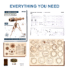 Rokr 1:1 DIY 314Pcs Telescopic Monocular Telescope Wooden Model Building Kits Assembly Toy Gift for Children Adult