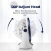 USB Desk Table Fan with Strong Airflow & Quiet Operation, Portable Cooling Fan Speed Adjustable 360°Rotatable Head for Home Office Bedroom Table and Desktop
