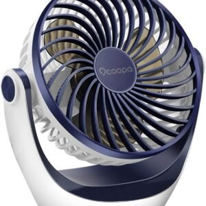 USB Desk Table Fan with Strong Airflow & Quiet Operation, Portable Cooling Fan Speed Adjustable 360°Rotatable Head for Home Office Bedroom Table and Desktop