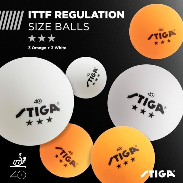 Performance 4 Player Ping Pong Paddle Set of 4 – Table Tennis Rackets, 6 – 3 Star Orange and White Balls