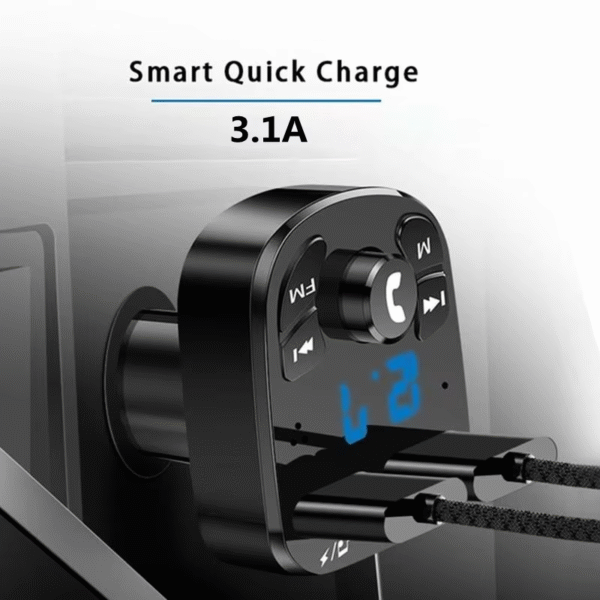 Car Bluetooth 5.0 Music Player FM Transmitter Dual USB Port Car Charger MP3 Receiver 3.1A Fast Charger Audio Recciever