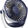 USB Desk Table Fan with Strong Airflow & Quiet Operation, Portable Cooling Fan Speed Adjustable 360°Rotatable Head for Home Office Bedroom Table and Desktop