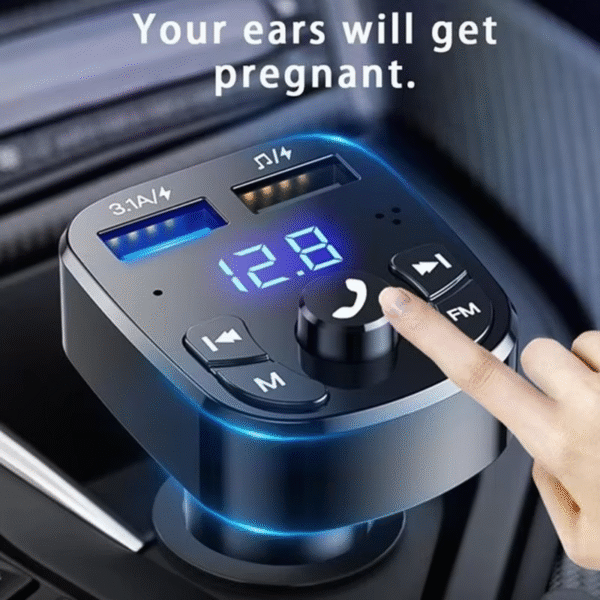 Car Bluetooth 5.0 Music Player FM Transmitter Dual USB Port Car Charger MP3 Receiver 3.1A Fast Charger Audio Recciever