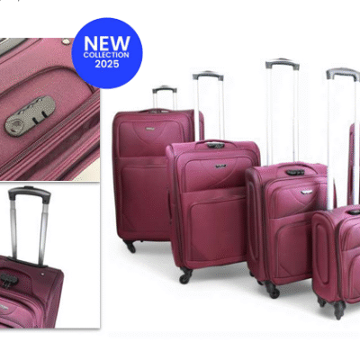 JB Power Action 5-Piece Luggage Set (Burgundy)