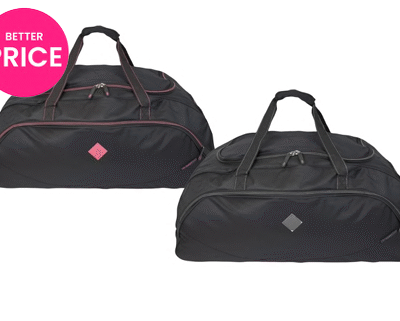 Extra-Large Polyester Holdall – 80x37x37 cm – Pink, Grey
