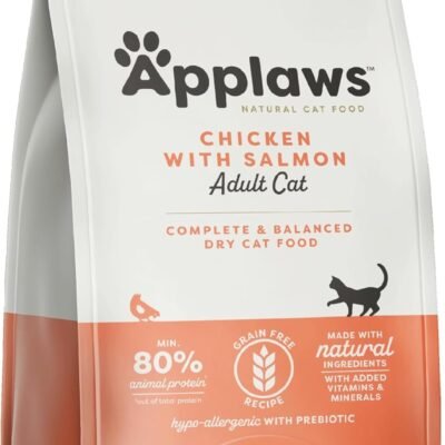 Applaws Complete and Grain Free Dry Adult Cat Food, Chicken with Salmon, 2kg (Pack of 1)