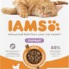 IAMS Hairball Complete Dry Cat Food Chicken 3kg - Significantly Reduces Hairball Formation